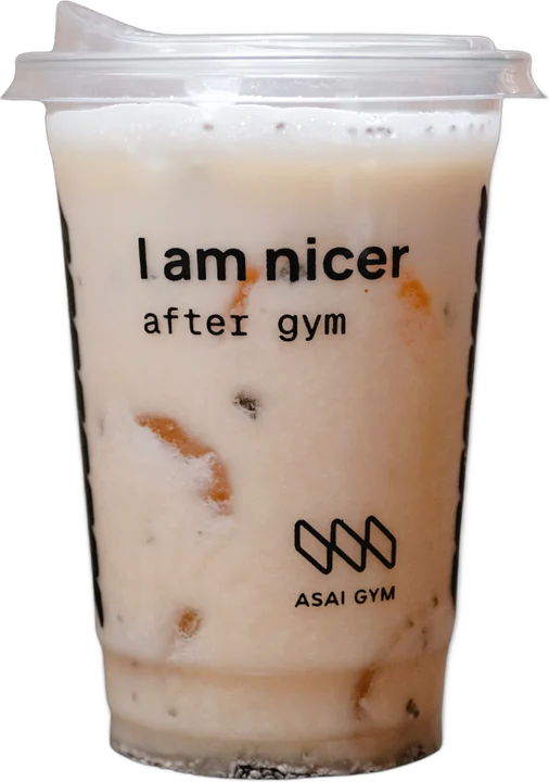 Busy Relaxing Bali smoothie in an ASAI GYM cup