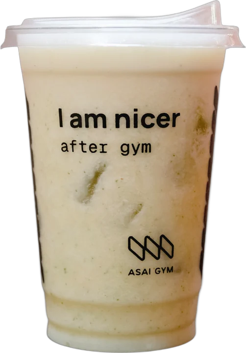 Hit Me Up smoothie in an ASAI GYM cup